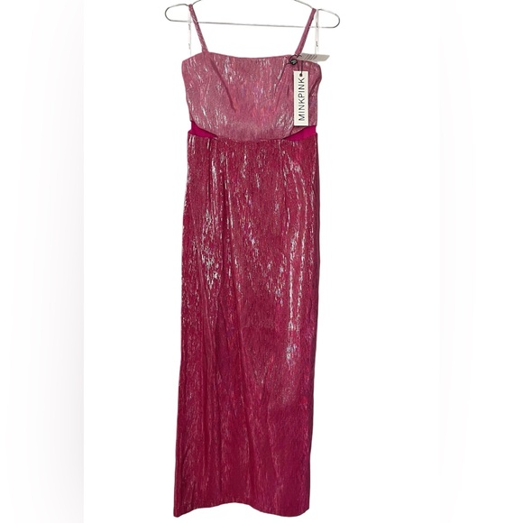 MINKPINK NWT Pink Sparkly Vida Midi Dress - Picture 3 of 11
